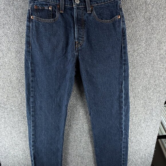 Levi's Premium Wedgie Straight Dark Wash Straight Leg Jeans Size 26 ACTL 26X28 - Picture 1 of 16